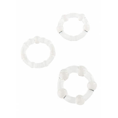 Vibrating ring white set of 3 rings white