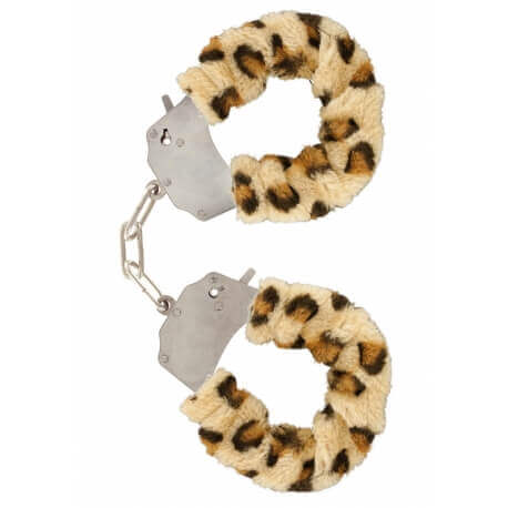 Handcuffs plush color leopard,for erotic games