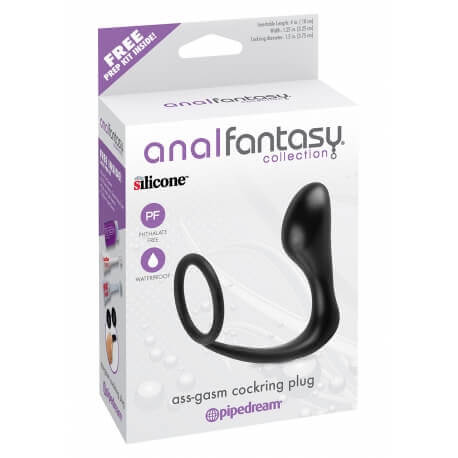 STIMULATOR PROSTATE-ASS-GASM COCKRING PLUG BLACK
