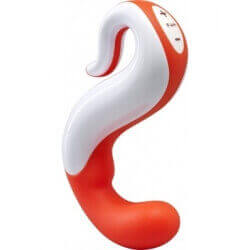 VIBRATOR FUNFACTORY RECHARGEABLE DELIGHT ORANGE/WHITE-100% SILICONE MEDICAL
