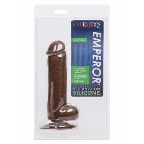 The phallus and Vibrator with Suction cup Emperor 10 Features Color Flesh