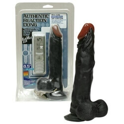 VIBRATOR REALISTIC 'AUTHENTIC REACTION DONG BLACK