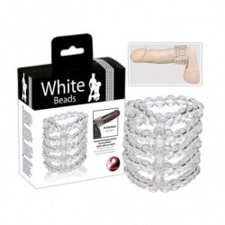 SLEEVE FOR PENIS WHITE BEADS COCKRING